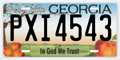 GA license plate PXI4543