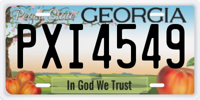 GA license plate PXI4549