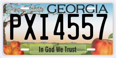 GA license plate PXI4557