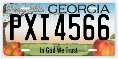 GA license plate PXI4566