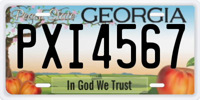 GA license plate PXI4567