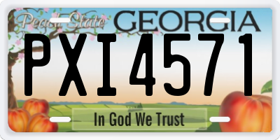 GA license plate PXI4571