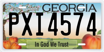 GA license plate PXI4574