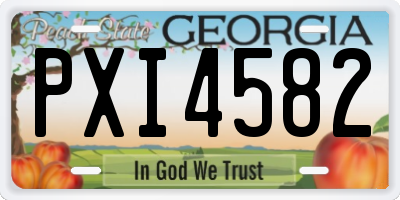 GA license plate PXI4582