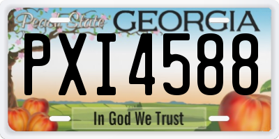 GA license plate PXI4588