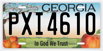 GA license plate PXI4610