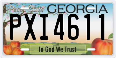 GA license plate PXI4611