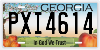 GA license plate PXI4614