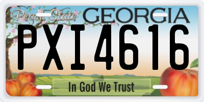 GA license plate PXI4616