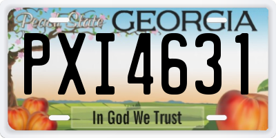 GA license plate PXI4631