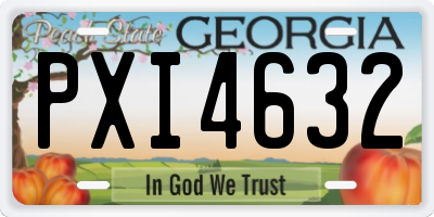 GA license plate PXI4632