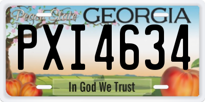 GA license plate PXI4634