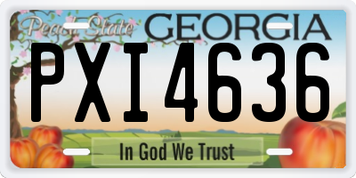 GA license plate PXI4636