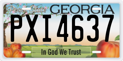 GA license plate PXI4637