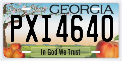 GA license plate PXI4640