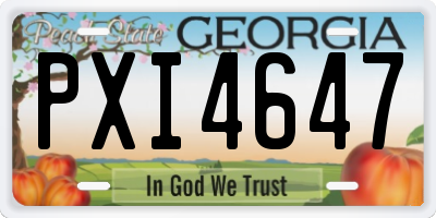 GA license plate PXI4647