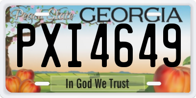 GA license plate PXI4649