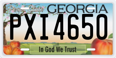 GA license plate PXI4650
