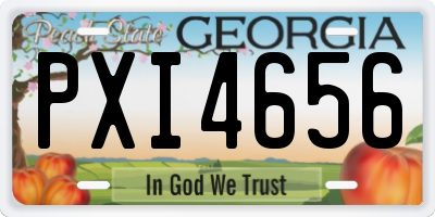 GA license plate PXI4656