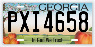 GA license plate PXI4658