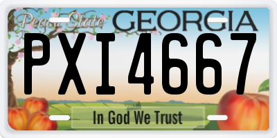 GA license plate PXI4667