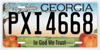GA license plate PXI4668