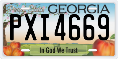 GA license plate PXI4669