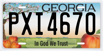 GA license plate PXI4670