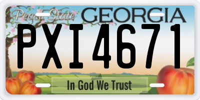GA license plate PXI4671