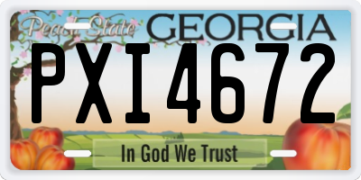 GA license plate PXI4672