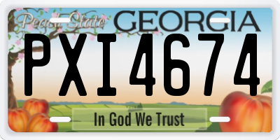 GA license plate PXI4674