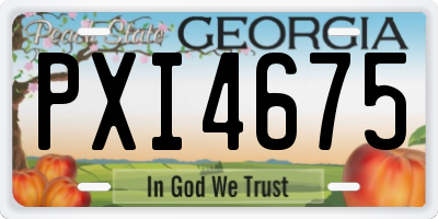 GA license plate PXI4675
