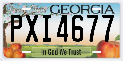 GA license plate PXI4677