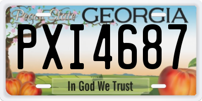 GA license plate PXI4687