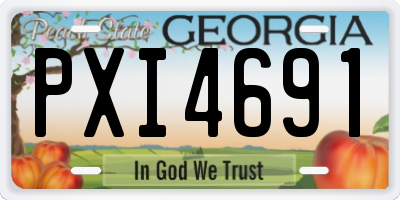 GA license plate PXI4691