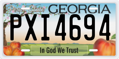 GA license plate PXI4694