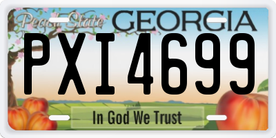 GA license plate PXI4699