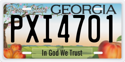 GA license plate PXI4701