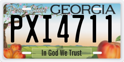 GA license plate PXI4711