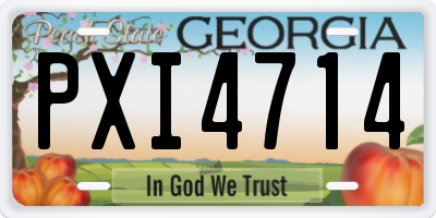 GA license plate PXI4714