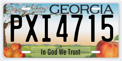 GA license plate PXI4715