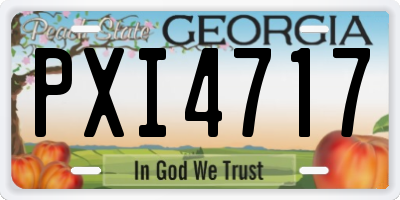 GA license plate PXI4717