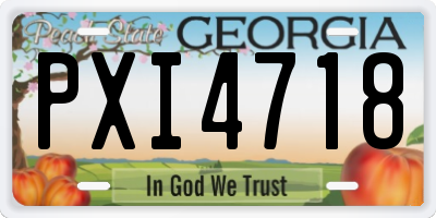 GA license plate PXI4718