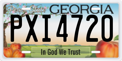 GA license plate PXI4720