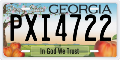 GA license plate PXI4722