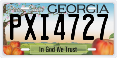 GA license plate PXI4727