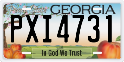 GA license plate PXI4731
