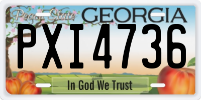GA license plate PXI4736