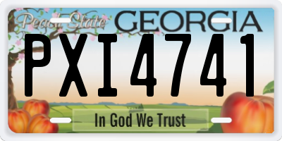 GA license plate PXI4741