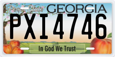 GA license plate PXI4746